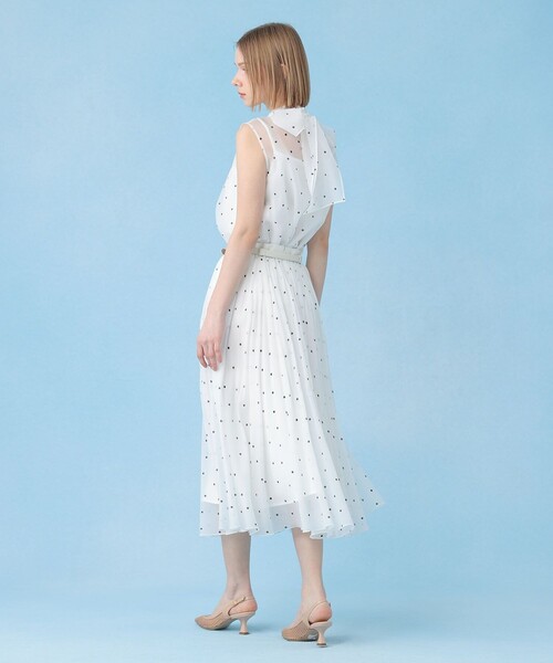 ANAYI（アナイ）の「オーガンジードットプリントプリーツ スカート（スカート・レディース・ホワイト/ブラック/ピンクベージュ・38/36/34）」の14枚目の写真