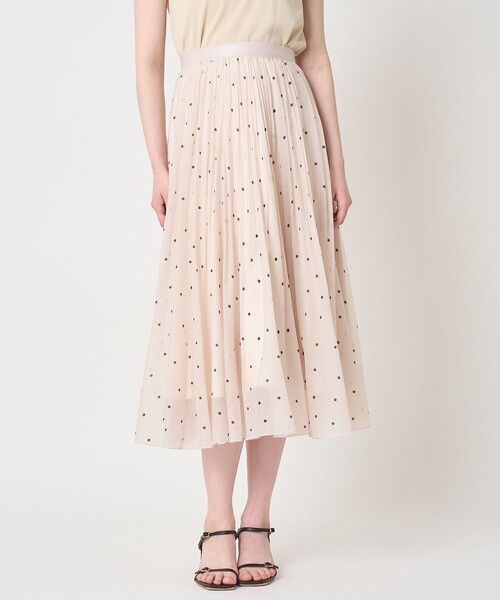 ANAYI（アナイ）の「オーガンジードットプリントプリーツ スカート（スカート・レディース・ホワイト/ブラック/ピンクベージュ・38/36/34）」の17枚目の写真