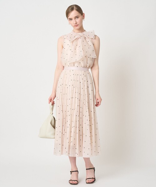 ANAYI（アナイ）の「オーガンジードットプリントプリーツ スカート（スカート・レディース・ホワイト/ブラック/ピンクベージュ・38/36/34）」の18枚目の写真