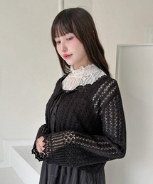 an another angelus | クロシェスカラップ透かし編みニットボレロ(カーディガン/ボレロ)