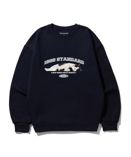 1989STANDARD(1989スタンダード)の「ARCH CHARMING CAT スウェット(STMSTD-0040)(スウェット・メンズ・ライトグレー/ブラック/ネイビー/ダークグレー・MEDIUM/LARGE/X-LARGE)」の4枚目の写真