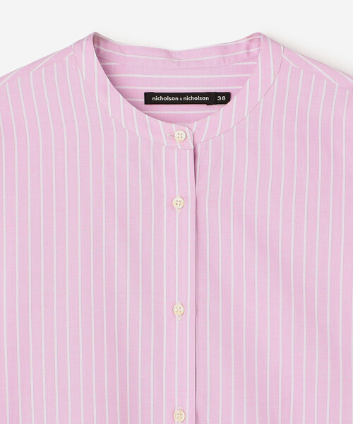 nicholson&nicholson(ニコルソンアンドニコルソン)の「nicholson & nicholson | 〈別注〉ドローストリングブラウス WOMEN(シャツ/ブラウス・レディース・ピンク/イエロー・38)」の5枚目の写真