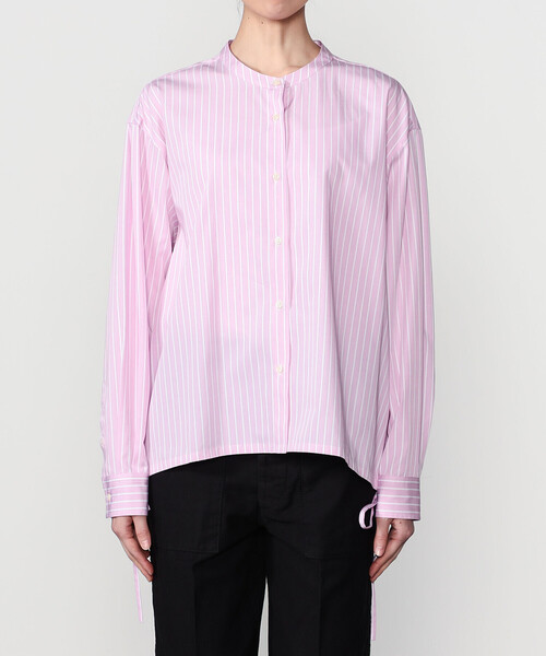 nicholson&nicholson(ニコルソンアンドニコルソン)の「nicholson & nicholson | 〈別注〉ドローストリングブラウス WOMEN(シャツ/ブラウス・レディース・ピンク/イエロー・38)」の9枚目の写真