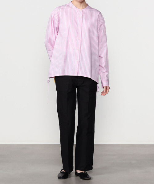 nicholson&nicholson(ニコルソンアンドニコルソン)の「nicholson & nicholson | 〈別注〉ドローストリングブラウス WOMEN(シャツ/ブラウス・レディース・ピンク/イエロー・38)」の12枚目の写真