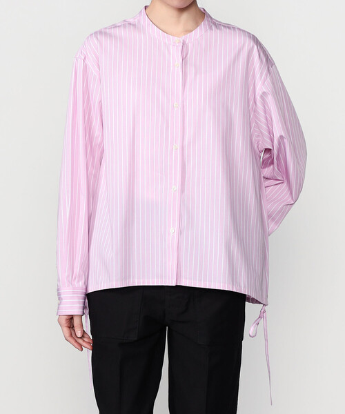 nicholson&nicholson(ニコルソンアンドニコルソン)の「nicholson & nicholson | 〈別注〉ドローストリングブラウス WOMEN(シャツ/ブラウス・レディース・ピンク/イエロー・38)」の2枚目の写真