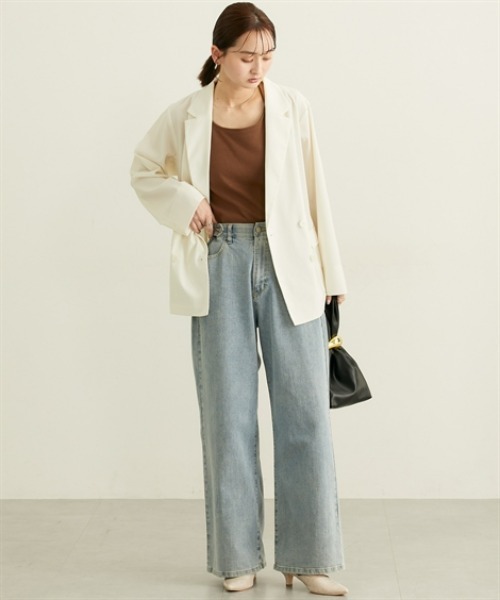 nissen（ニッセン）の「シアーテーラードジャケット【ウォッシャブル】（カバーオール・レディース・ブラック/アイボリー・L/M/LL/3L）」の6枚目の写真