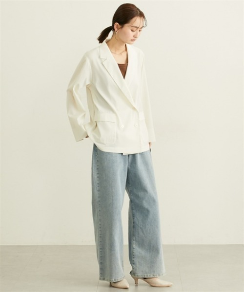 nissen（ニッセン）の「シアーテーラードジャケット【ウォッシャブル】（カバーオール・レディース・ブラック/アイボリー・L/M/LL/3L）」の9枚目の写真