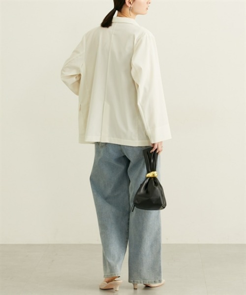 nissen（ニッセン）の「シアーテーラードジャケット【ウォッシャブル】（カバーオール・レディース・ブラック/アイボリー・L/M/LL/3L）」の10枚目の写真