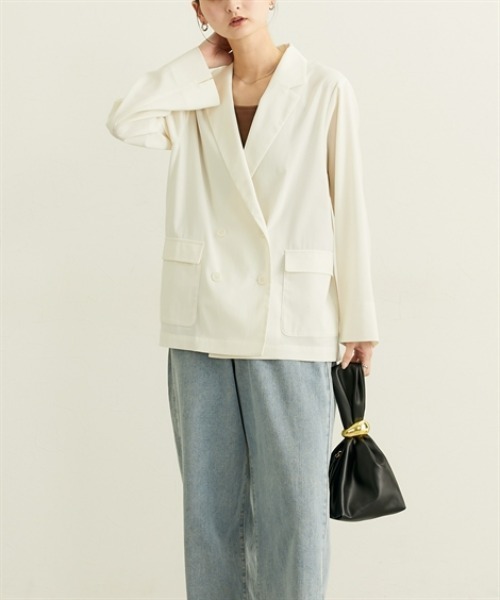 nissen（ニッセン）の「シアーテーラードジャケット【ウォッシャブル】（カバーオール・レディース・ブラック/アイボリー・L/M/LL/3L）」の11枚目の写真