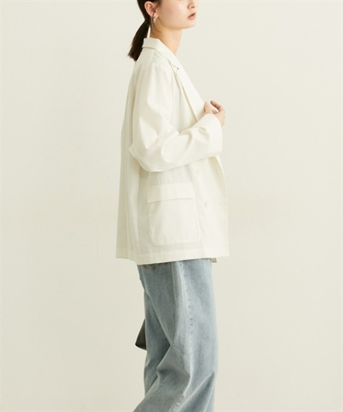 nissen（ニッセン）の「シアーテーラードジャケット【ウォッシャブル】（カバーオール・レディース・ブラック/アイボリー・L/M/LL/3L）」の12枚目の写真