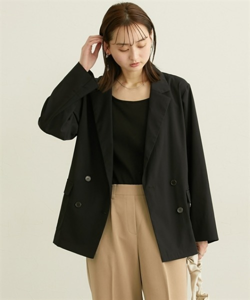 nissen（ニッセン）の「シアーテーラードジャケット【ウォッシャブル】（カバーオール・レディース・ブラック/アイボリー・L/M/LL/3L）」の13枚目の写真