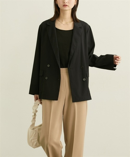 nissen（ニッセン）の「シアーテーラードジャケット【ウォッシャブル】（カバーオール・レディース・ブラック/アイボリー・L/M/LL/3L）」の14枚目の写真