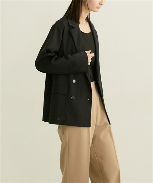 nissen（ニッセン）の「シアーテーラードジャケット【ウォッシャブル】（カバーオール・レディース・ブラック/アイボリー・L/M/LL/3L）」の15枚目の写真