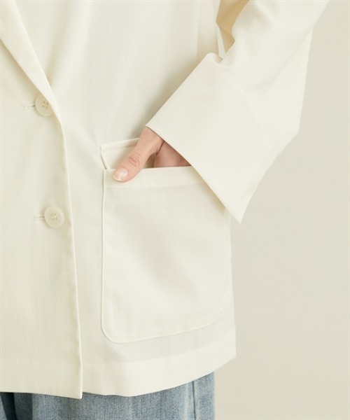 nissen（ニッセン）の「シアーテーラードジャケット【ウォッシャブル】（カバーオール・レディース・ブラック/アイボリー・L/M/LL/3L）」の22枚目の写真