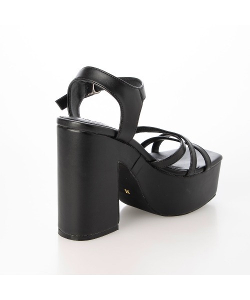 EVOL(イーボル)の「【XS-LLサイズ展開・美脚効果】12cmヒール厚底クロスベルトサンダル CA23855(サンダル・レディース・ベージュ/ブラック/アイボリー・XS/L/M/S/LL)」の11枚目の写真