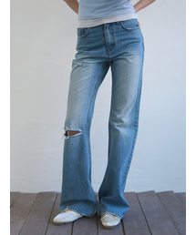 Single Cut Flared Jeans Blue