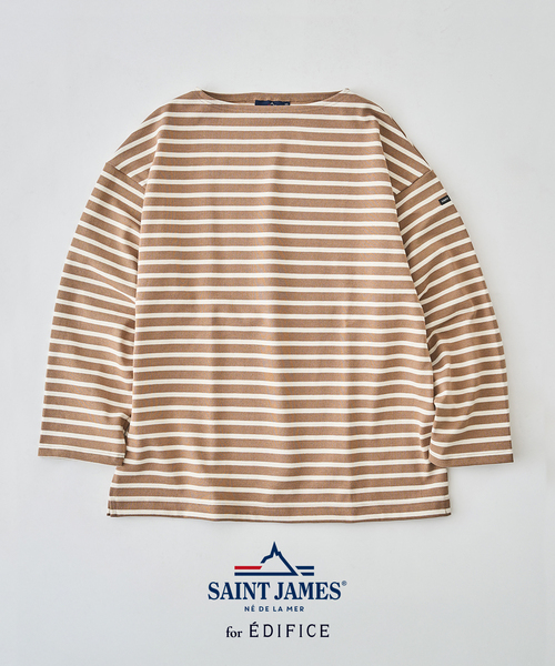 SAINT JAMES（セントジェームス）の「SAINT JAMES (セントジェームス) 別注 ウエッソン ルーズ ボーダー（Tシャツ/カットソー・メンズ・グリーン/コバルトブルー/ネイビー/キャメル/ブラウン系その他・5/6/4）」の5枚目の写真