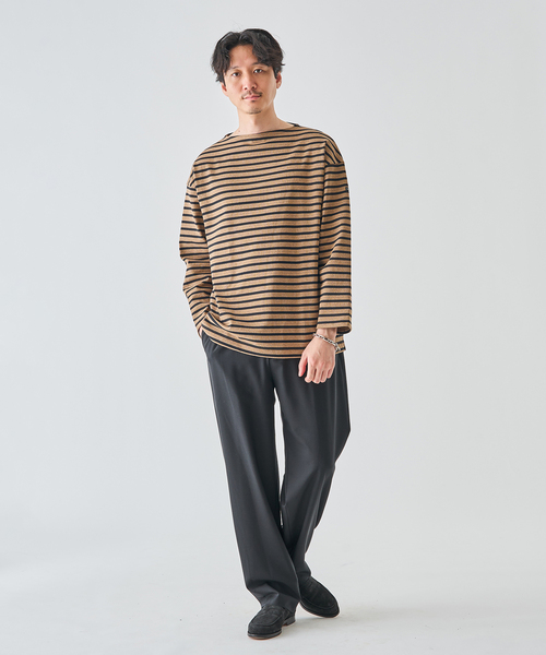 SAINT JAMES（セントジェームス）の「SAINT JAMES (セントジェームス) 別注 ウエッソン ルーズ ボーダー（Tシャツ/カットソー・メンズ・グリーン/コバルトブルー/ネイビー/キャメル/ブラウン系その他・5/6/4）」の10枚目の写真