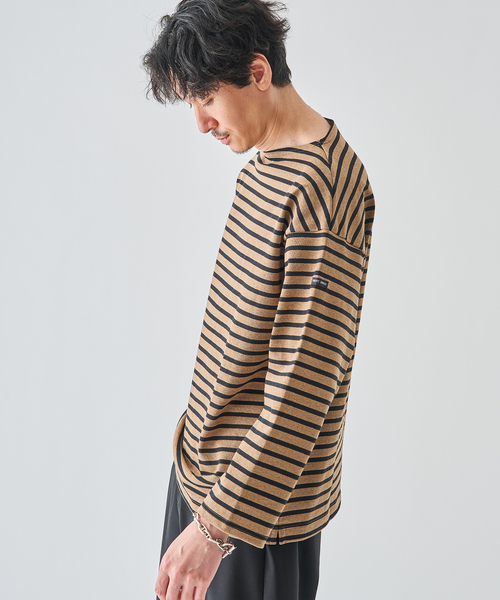 SAINT JAMES（セントジェームス）の「SAINT JAMES (セントジェームス) 別注 ウエッソン ルーズ ボーダー（Tシャツ/カットソー・メンズ・グリーン/コバルトブルー/ネイビー/キャメル/ブラウン系その他・5/6/4）」の12枚目の写真