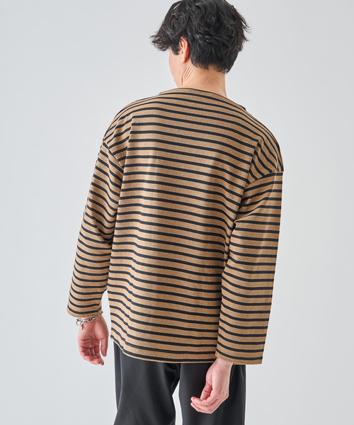 SAINT JAMES（セントジェームス）の「SAINT JAMES (セントジェームス) 別注 ウエッソン ルーズ ボーダー（Tシャツ/カットソー・メンズ・グリーン/コバルトブルー/ネイビー/キャメル/ブラウン系その他・5/6/4）」の13枚目の写真