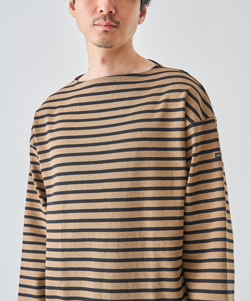 SAINT JAMES（セントジェームス）の「SAINT JAMES (セントジェームス) 別注 ウエッソン ルーズ ボーダー（Tシャツ/カットソー・メンズ・グリーン/コバルトブルー/ネイビー/キャメル/ブラウン系その他・5/6/4）」の15枚目の写真