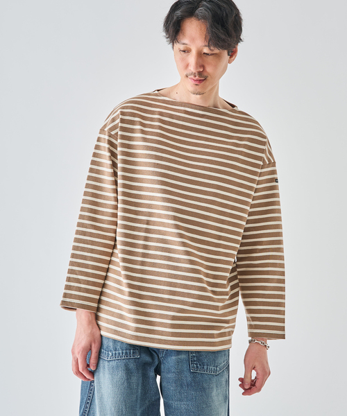 SAINT JAMES（セントジェームス）の「SAINT JAMES (セントジェームス) 別注 ウエッソン ルーズ ボーダー（Tシャツ/カットソー・メンズ・グリーン/コバルトブルー/ネイビー/キャメル/ブラウン系その他・5/6/4）」の18枚目の写真