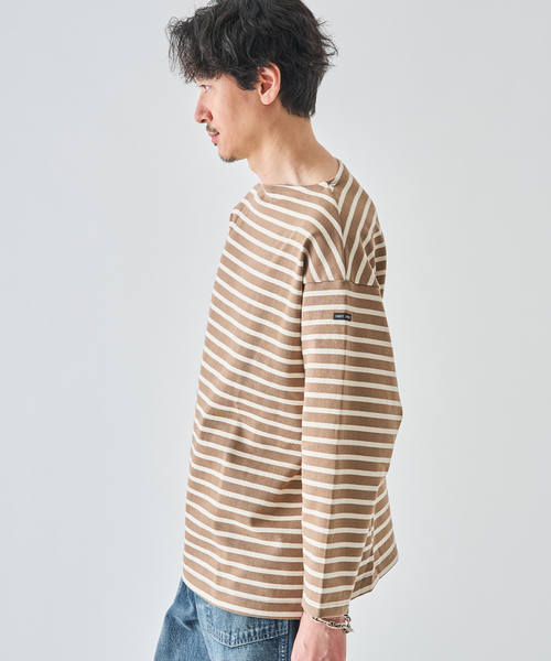 SAINT JAMES（セントジェームス）の「SAINT JAMES (セントジェームス) 別注 ウエッソン ルーズ ボーダー（Tシャツ/カットソー・メンズ・グリーン/コバルトブルー/ネイビー/キャメル/ブラウン系その他・5/6/4）」の19枚目の写真