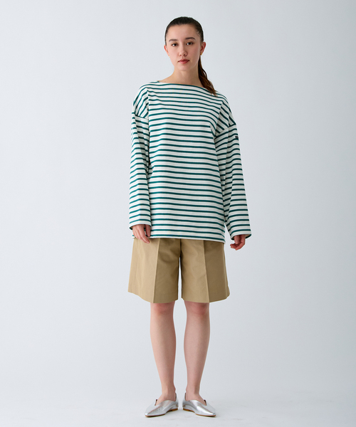 SAINT JAMES（セントジェームス）の「SAINT JAMES (セントジェームス) 別注 ウエッソン ルーズ ボーダー（Tシャツ/カットソー・メンズ・グリーン/コバルトブルー/ネイビー/キャメル/ブラウン系その他・5/6/4）」の22枚目の写真