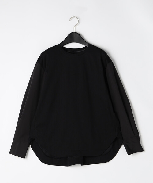 Gabardine K.T(ギャバジンケーティー)の「プレーティング天竺 袖カフスカットソー(Tシャツ/カットソー・レディース・ブラック/ライトグレー/ホワイト・9号/11号)」の3枚目の写真