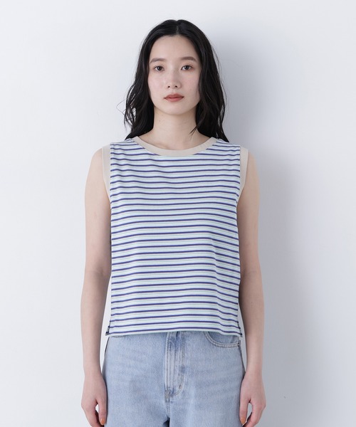 N.（N. Natural Beauty Basic）（エヌエヌナチュラルビューティーベーシック）の「【STAR＆STRIPE】ノースリーブボーダーカットソー（タンクトップ・レディース・ブルー系その他2/ブラウン系その他/ピンク系その他2・FREE）」の21枚目の写真