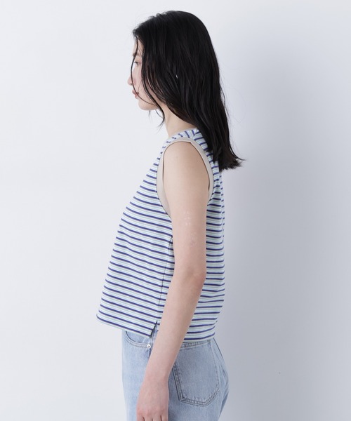 N.（N. Natural Beauty Basic）（エヌエヌナチュラルビューティーベーシック）の「【STAR＆STRIPE】ノースリーブボーダーカットソー（タンクトップ・レディース・ブルー系その他2/ブラウン系その他/ピンク系その他2・FREE）」の22枚目の写真