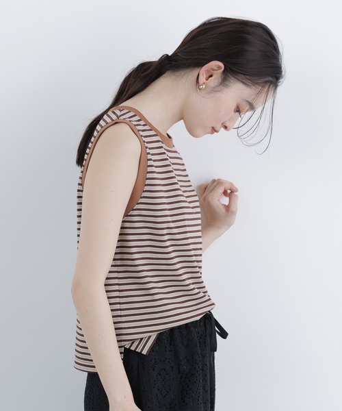 N.（N. Natural Beauty Basic）（エヌエヌナチュラルビューティーベーシック）の「【STAR＆STRIPE】ノースリーブボーダーカットソー（タンクトップ・レディース・ブルー系その他2/ブラウン系その他/ピンク系その他2・FREE）」の7枚目の写真