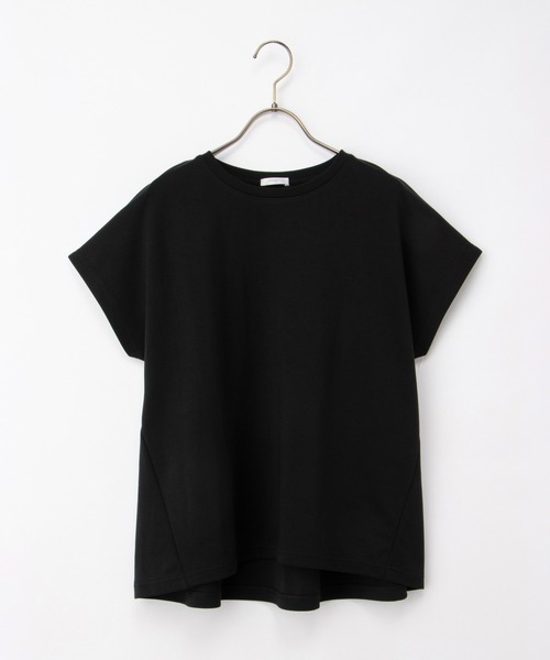 Honeys(ハニーズ)の「【ハニさら・接触冷感・UVカット・遮熱】後切替フレンチ袖Tシャツ(Tシャツ/カットソー・レディース・グレイッシュベージュ/ブラック/オフホワイト/レッド/ダークブルー・L/LL/M)」の22枚目の写真