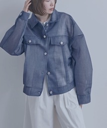 Dolce Fiora（ドルチェフィオラ）の「抜け感をまとう、軽やかな着心地！デニム風シアーダンボール生地ジャケット/春アウター/シアージャケット（その他アウター）」