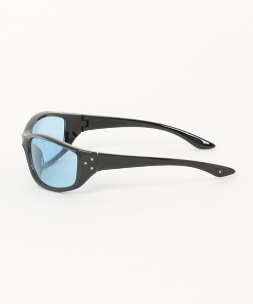 VIBGYOR（ヴィブジョー）の「ラップサングラス / カラーレンズサングラス ブラックフレーム Y2K 韓国系 古着MIX トレンドアイウェア ユニセックス(DAY)（サングラス・メンズ・ブラウン/ブルー・FREE）」の9枚目の写真