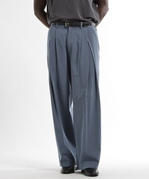 HARE（ハレ）の「【SET UP対応 接触冷感】ディープタックワイドストレートトラウザー(HARE)（スラックス・メンズ・ブルー/ブラック/グレー系その他/ブラウン/ストライプ・SMALL/MEDIUM）」の4枚目の写真