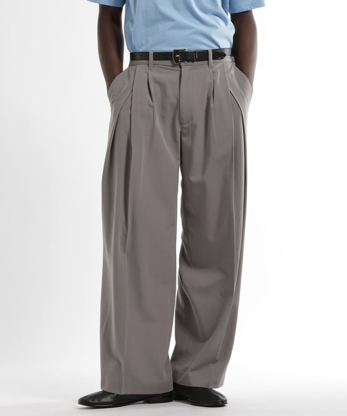 HARE（ハレ）の「【SET UP対応 接触冷感】ディープタックワイドストレートトラウザー(HARE)（スラックス・メンズ・ブルー/ブラック/グレー系その他/ブラウン/ストライプ・SMALL/MEDIUM）」の22枚目の写真