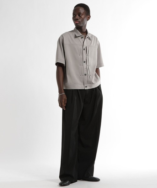 HARE（ハレ）の「【SET UP対応 接触冷感】ディープタックワイドストレートトラウザー(HARE)（スラックス・メンズ・ブルー/ブラック/グレー系その他/ブラウン/ストライプ・SMALL/MEDIUM）」の6枚目の写真