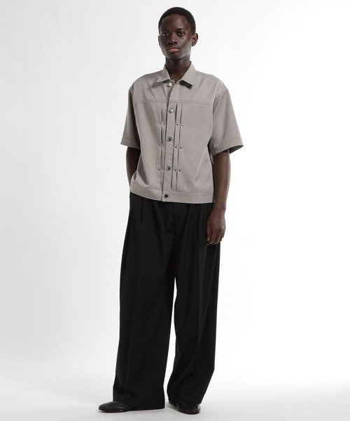 HARE（ハレ）の「【SET UP対応 接触冷感】ディープタックワイドストレートトラウザー(HARE)（スラックス・メンズ・ブルー/ブラック/グレー系その他/ブラウン/ストライプ・SMALL/MEDIUM）」の7枚目の写真