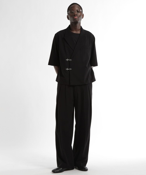 HARE（ハレ）の「【SET UP対応 接触冷感】ディープタックワイドストレートトラウザー(HARE)（スラックス・メンズ・ブルー/ブラック/グレー系その他/ブラウン/ストライプ・SMALL/MEDIUM）」の8枚目の写真