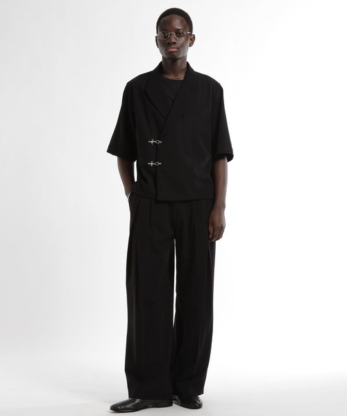 HARE（ハレ）の「【SET UP対応 接触冷感】ディープタックワイドストレートトラウザー(HARE)（スラックス・メンズ・ブルー/ブラック/グレー系その他/ブラウン/ストライプ・SMALL/MEDIUM）」の9枚目の写真