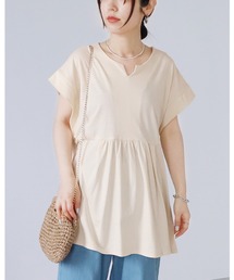 reca | フレンチスリーブキーネックTシャツ(Tシャツ/カットソー)