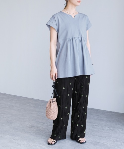 reca（レカ）の「Keyネックカットソー（Tシャツ/カットソー・レディース・ブルー系その他/アイボリー/ブラック・M）」の16枚目の写真