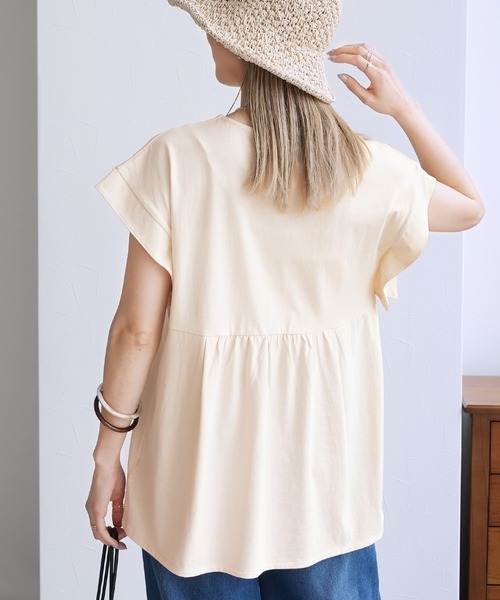 reca（レカ）の「Keyネックカットソー（Tシャツ/カットソー・レディース・ブルー系その他/アイボリー/ブラック・M）」の8枚目の写真