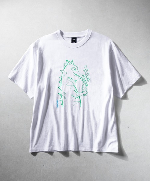 HUF(ハフ)の「CASH DRAGON TEE(Tシャツ/カットソー・メンズ・ブラック/ホワイト・S/M/L/XL/XXL)」の1枚目の写真
