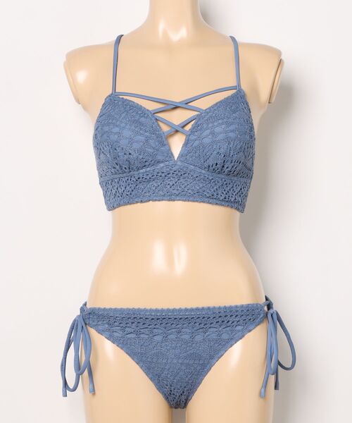 Beach Queen（ビーチクイーン）の「Beach Queen/ビーチクイーン ﾆｯﾄｸﾛｼｪｽﾄﾗｯﾋﾟｰﾋﾞｷﾆ 水着 413090（水着・レディース・ブラック/カーキ/ホワイト/イエロー/ネイビー・M）」の4枚目の写真