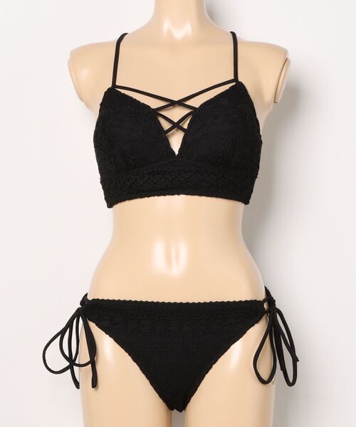 Beach Queen（ビーチクイーン）の「Beach Queen/ビーチクイーン ﾆｯﾄｸﾛｼｪｽﾄﾗｯﾋﾟｰﾋﾞｷﾆ 水着 413090（水着・レディース・ブラック/カーキ/ホワイト/イエロー/ネイビー・M）」の2枚目の写真