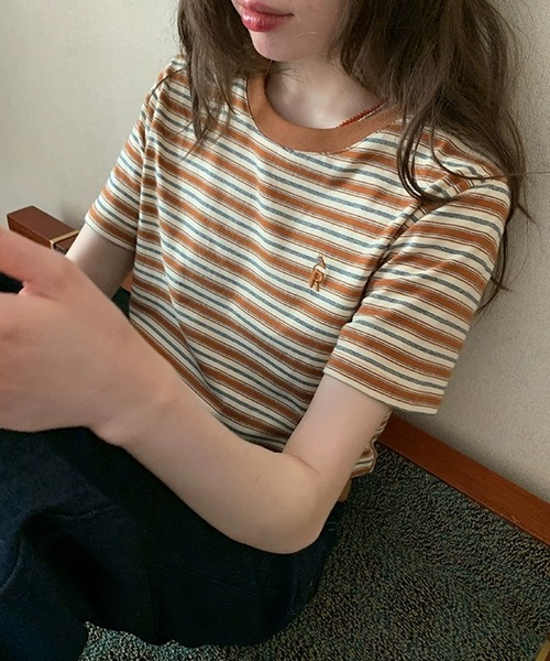 AsheKsha（アシクシャ）の「丸首半袖Tシャツ（Tシャツ/カットソー・レディース・カラフル・M）」の2枚目の写真