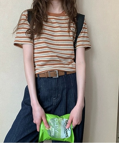 AsheKsha（アシクシャ）の「丸首半袖Tシャツ（Tシャツ/カットソー・レディース・カラフル・M）」の3枚目の写真