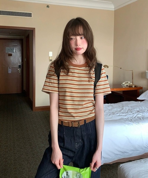 AsheKsha（アシクシャ）の「丸首半袖Tシャツ（Tシャツ/カットソー・レディース・カラフル・M）」の8枚目の写真